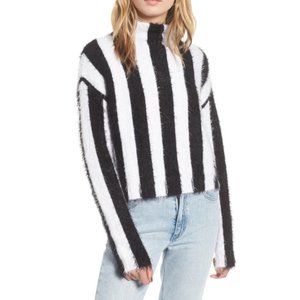 Blank NYC Stripe Funnel Neck Eyelash Sweater
